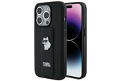 Mobiel - Covers & Cases - Karl Lagerfeld Gripstand Saffiano Choupette Pins case for iPhone 14 Pro - black - 3666339207410