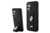 Mobiel - Covers & Cases - Karl Lagerfeld Gripstand Saffiano Karl&Choupette Pins case for Samsung Galaxy S23 FE - black - 3666339218621