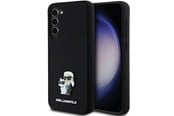 Mobiel - Covers & Cases - Karl Lagerfeld Silicone Karl&Choupette Metal Pin case for Samsung Galaxy S23+ - black - 3666339242183