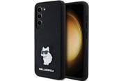 Mobiel - Covers & Cases - Karl Lagerfeld Silicone Choupette Metal Pin case for Samsung Galaxy S23 - black - 3666339242206