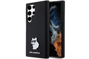 Mobiel - Covers & Cases - Karl Lagerfeld Silicone Choupette Metal Pin case for Samsung Galaxy S23 Ultra - black - 3666339242220