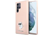 Mobiel - Covers & Cases - Karl Lagerfeld Silicone Choupette Metal Pin case for Samsung Galaxy S23 Ultra - pink - 3666339242251