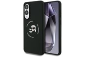 Mobiel - Covers & Cases - Karl Lagerfeld Silicone nauble Heads And Circle MagSafe case for Samsung Galaxy S25 Edge - black - 3666339477066