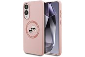 Mobiel - Covers & Cases - Karl Lagerfeld Silicone Nauble Heads And Circle MagSafe Case for Samsung Galaxy S25 Edge - Pink - 3666339477073
