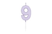 Speelgoed - Globos Cake candle 4.5cm Pastel Lilac no. 9 - 1219