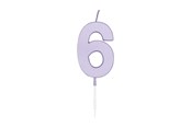 Speelgoed - Globos Cake candle 4.5cm Pastel Lilac no. 6 - 1216