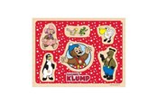 Puzzels - Rasmus Klump - Wooden Peg Puzzle - Friends - 7443