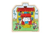 Puzzels - Pippi Langstrømpe Pippi - Framed Wooden Puzzle - House - 8654