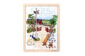 Puzzels - Emil fra Lønneberg Emil - Wooden Framed Puzzle - Flagpole - 8722