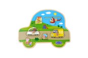 Puzzels - Peppa Pig - Wooden Peg Puzzle - Transport - 8981