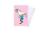 Hobby artikelen - Pippi Langstrømpe Pippi - Greeting Card w. Envelope - Blue - 8617