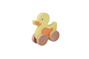 Speelgoed voor baby's - Barbo Baby Wooden Animals On Wheels - Duck - 6087