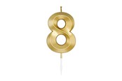 Speelgoed - Globos Cake Candle 6cm Metallic Gold no. 8 - 1018