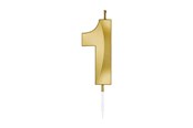 Speelgoed - Globos Cake Candle 6cm Metallic Gold no. 1 - 1011