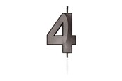 Speelgoed - Globos Cake Candle 6cm Metallic Black no. 4 - 1064