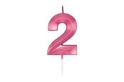 Speelgoed - Globos Cake Candle 6cm Metallic Light Pink no. 2 - 1042
