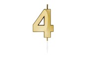 Speelgoed - Globos Cake Candle 6cm Metallic Gold no. 4 - 1014