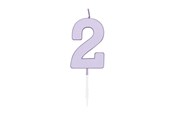 Speelgoed - Globos Cake candle 4.5cm Pastel Lilac no. 2 - 1212