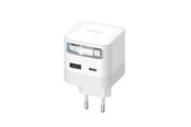 Mobiel - Adapters & Opladers - CUKTECH AD653W 67W GaN 2x USB-C + USB-A Wall Charger with 70cm Retractable USB-C Cable - White - AD653W
