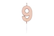 Speelgoed - Globos Cake Candle 4.5cm Metallic Rose Gold no. 9 - 1099