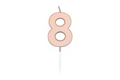 Speelgoed - Globos Cake Candle 4.5cm Metallic Rose Gold no. 8 - 1098