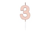 Speelgoed - Globos Cake Candle 4.5cm Metallic Rose Gold no. 3 - 1093