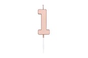 Speelgoed - Globos Cake Candle 4.5cm Metallic Rose Gold no. 1 - 1091
