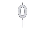Speelgoed - Globos Cake Candle 4.5cm Metallic Silver no. 0 - 1080