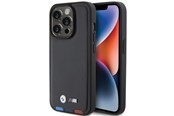 Mobiel - Covers & Cases - BMW BMHCP15L22PTDK iPhone 15 Pro 6.1 black/black Leather Stamp Tricolor - 3666339143367