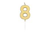 Speelgoed - Globos Cake Candle 4.5cm Metallic Gold no. 8 - 1078