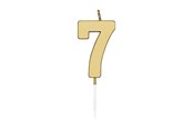 Speelgoed - Globos Cake candle 4.5cm Metallic Gold no. 7 - 1077
