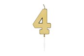 Speelgoed - Globos Cake Candle 4.5cm Metallic Gold no. 4 - 1074