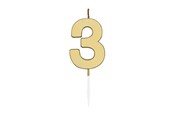 Speelgoed - Globos Cake candle 4.5cm Metallic Gold no. 3 - 1073