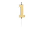 Speelgoed - Globos Cake Candle 4.5cm Metallic Gold no. 1 - 1071