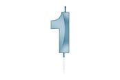 Speelgoed - Globos Cake Candle 6cm Metallic Light Blue no. 1 - 1051