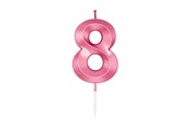 Speelgoed - Globos Cake Candle 6cm Metallic Light Pink no. 8 - 1048