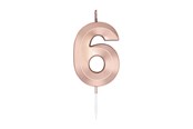 Speelgoed - Globos Cake Candle 6cm Metallic Rose Gold no. 6 - 1036