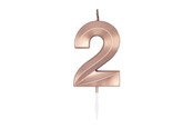 Speelgoed - Globos Cake Candle 6cm Metallic Rose Gold no. 2 - 1032