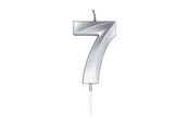 Speelgoed - Globos Cake Candle 6cm Metallic Silver no.7 - 1027