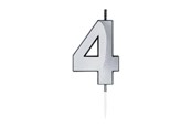 Speelgoed - Globos Cake Candle 6cm Metallic Silver no.4 - 1024