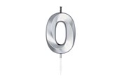 Speelgoed - Globos Cake Candle 6cm Metallic Silver no.0 - 1020