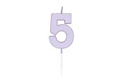 Speelgoed - Globos Cake candle 4.5cm Pastel Lilac no. 5 - 1215