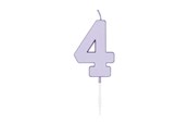Speelgoed - Globos Cake candle 4.5cm Pastel Lilac no. 4 - 1214
