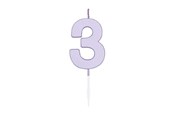 Speelgoed - Globos Cake candle 4.5cm Pastel Lilac no. 3 - 1213