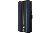 Mobiel - Covers & Cases - BMW BMBKP14L22RVSK iPhone 14 Pro 6.1" black/black bookcase Leather Stamp Blue Lines - 3666339097097