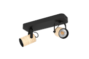 Lampen - EGLO CAYUCA SPOT GU10 2X250LM ZWART/BRUIN - 900437