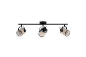 Lampen - EGLO RUSCOMB SPOTRAIL 3L E27 ZWART/NATUURVLECHT - 43495