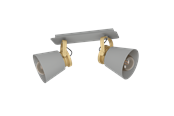 Lampen - EGLO TWICKEN SPOTRAIL 2L E27 GRIJS/GOUD - 43836