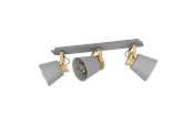 Lampen - EGLO TWICKEN SPOTRAIL 3L E27 GRIJS/GOUD - 43837