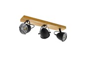 Lampen - EGLO GATEBECK SPOTRAIL 3XE14 HOUT/ZWART - 49078